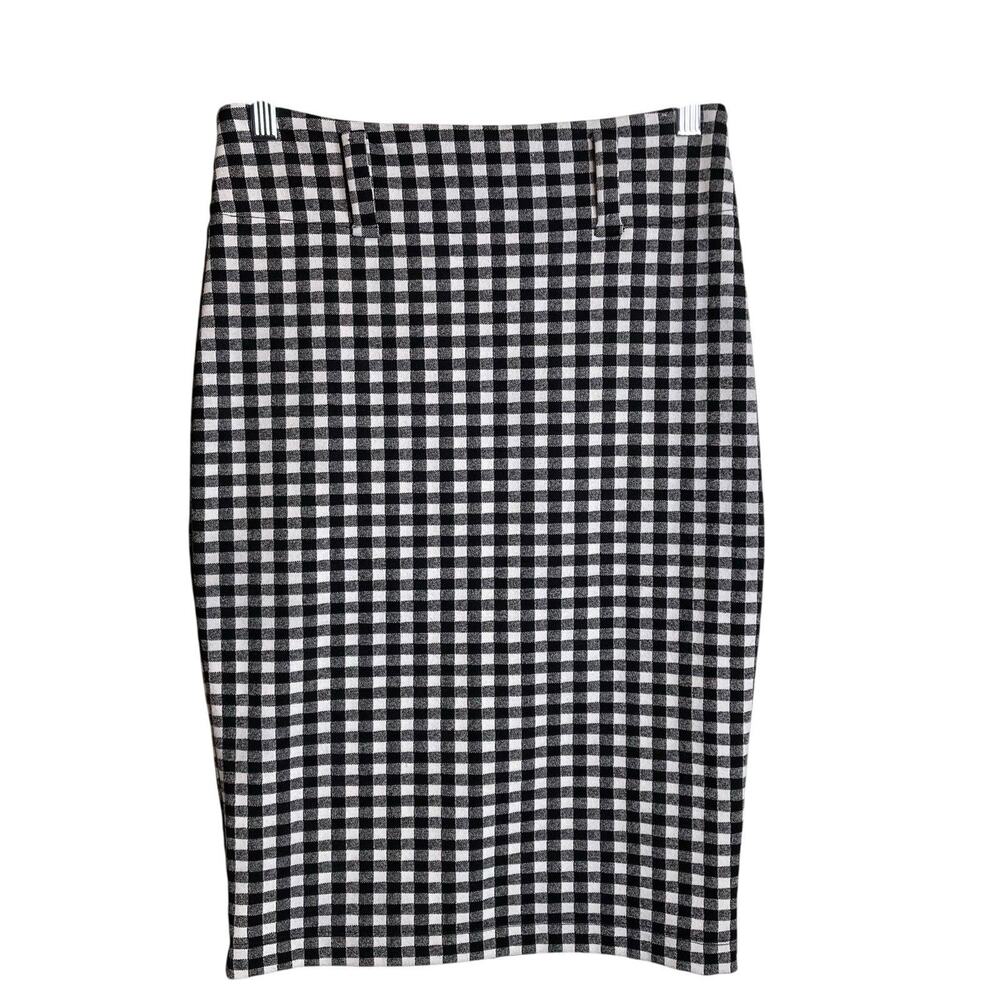 MAEVE x ANTHROPOLOGIE Women's Black Gingham Pencil Skirt Size S Career Euro Chic
